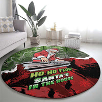Hip Hop Christmas Round Carpet DJ Santa Ho Ho Flow - Wonder Print Shop