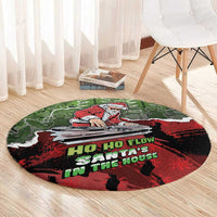 Hip Hop Christmas Round Carpet DJ Santa Ho Ho Flow - Wonder Print Shop