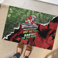 Hip Hop Christmas Rubber Doormat DJ Santa Ho Ho Flow - Wonder Print Shop