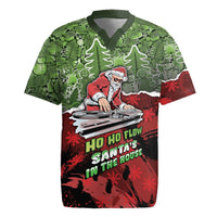 Hip Hop Christmas Rugby Jersey DJ Santa Ho Ho Flow - Wonder Print Shop
