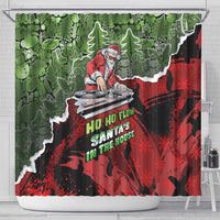 Hip Hop Christmas Shower Curtain DJ Santa Ho Ho Flow - Wonder Print Shop