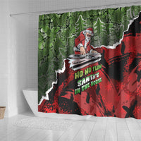 Hip Hop Christmas Shower Curtain DJ Santa Ho Ho Flow - Wonder Print Shop