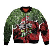 Hip Hop Christmas Sleeve Zip Bomber Jacket DJ Santa Ho Ho Flow - Wonder Print Shop