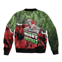Hip Hop Christmas Sleeve Zip Bomber Jacket DJ Santa Ho Ho Flow - Wonder Print Shop