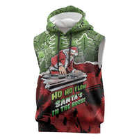 Hip Hop Christmas Sleeveless Hoodie DJ Santa Ho Ho Flow - Wonder Print Shop