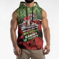 Hip Hop Christmas Sleeveless Hoodie DJ Santa Ho Ho Flow - Wonder Print Shop
