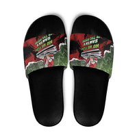 Hip Hop Christmas Slide Sandals DJ Santa Ho Ho Flow - Wonder Print Shop