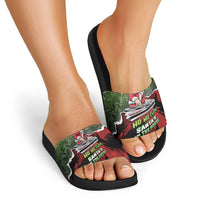 Hip Hop Christmas Slide Sandals DJ Santa Ho Ho Flow - Wonder Print Shop