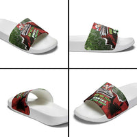 Hip Hop Christmas Slide Sandals DJ Santa Ho Ho Flow - Wonder Print Shop
