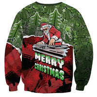 Hip Hop Christmas Sweatshirt DJ Santa Ho Ho Flow - Wonder Print Shop