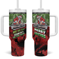 Hip Hop Christmas Tumbler With Handle DJ Santa Ho Ho Flow - Wonder Print Shop