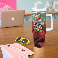 Hip Hop Christmas Tumbler With Handle DJ Santa Ho Ho Flow - Wonder Print Shop