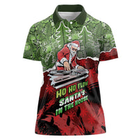 Hip Hop Christmas Women Polo Shirt DJ Santa Ho Ho Flow - Wonder Print Shop