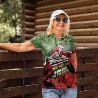 Hip Hop Christmas Women Polo Shirt DJ Santa Ho Ho Flow - Wonder Print Shop