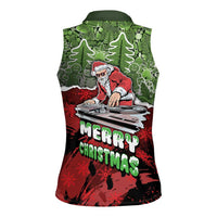 Hip Hop Christmas Women Sleeveless Polo Shirt DJ Santa Ho Ho Flow - Wonder Print Shop
