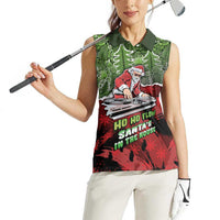 Hip Hop Christmas Women Sleeveless Polo Shirt DJ Santa Ho Ho Flow - Wonder Print Shop