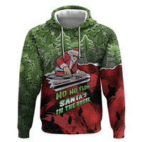 Hip Hop Christmas Zip Hoodie DJ Santa Ho Ho Flow - Wonder Print Shop