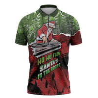 Hip Hop Christmas Zipper Polo Shirt DJ Santa Ho Ho Flow - Wonder Print Shop