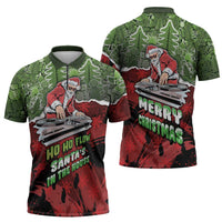 Hip Hop Christmas Zipper Polo Shirt DJ Santa Ho Ho Flow - Wonder Print Shop