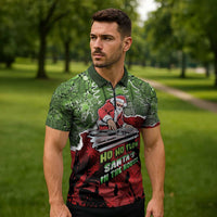 Hip Hop Christmas Zipper Polo Shirt DJ Santa Ho Ho Flow - Wonder Print Shop