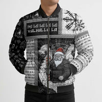 Vikings Christmas Bomber Puffer Jacket Fa La La La Valhalla La - Wonder Print Shop