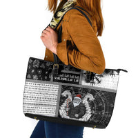 Vikings Christmas Leather Tote Bag Fa La La La Valhalla La - Wonder Print Shop