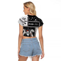 Vikings Christmas Raglan Cropped T Shirt Fa La La La Valhalla La - Wonder Print Shop