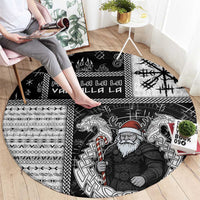 Vikings Christmas Round Carpet Fa La La La Valhalla La - Wonder Print Shop