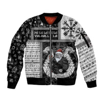 Vikings Christmas Sleeve Zip Bomber Jacket Fa La La La Valhalla La - Wonder Print Shop