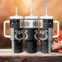 Vikings Christmas Tumbler With Handle Fa La La La Valhalla La - Wonder Print Shop