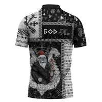 Vikings Christmas Zipper Polo Shirt Fa La La La Valhalla La - Wonder Print Shop
