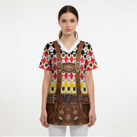 Germany Christmas Scrub Top Lederhosen Xmas Style - Wonder Print Shop