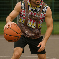 Germany Christmas Sleeveless Hoodie Lederhosen Xmas Style - Wonder Print Shop