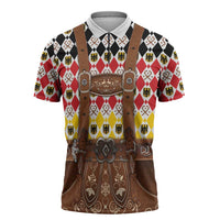 Germany Christmas Zipper Polo Shirt Lederhosen Xmas Style - Wonder Print Shop