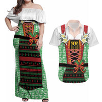 Germany Christmas Couples Matching Off Shoulder Maxi Dress and Hawaiian Shirt Dirndl Xmas Style - Wonder Print Shop