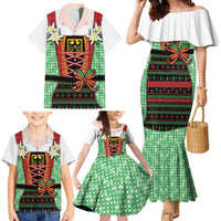 Germany Christmas Family Matching Mermaid Dress and Hawaiian Shirt Dirndl Xmas Style - Wonder Print Shop