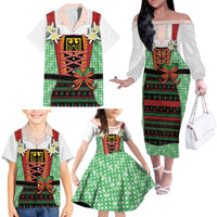 Germany Christmas Family Matching Off The Shoulder Long Sleeve Dress and Hawaiian Shirt Dirndl Xmas Style - Wonder Print Shop