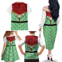 Germany Christmas Family Matching Off The Shoulder Long Sleeve Dress and Hawaiian Shirt Dirndl Xmas Style - Wonder Print Shop