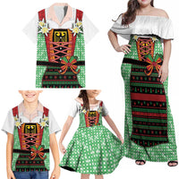 Germany Christmas Family Matching Off Shoulder Maxi Dress and Hawaiian Shirt Dirndl Xmas Style - Wonder Print Shop