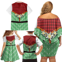 Germany Christmas Family Matching Off Shoulder Short Dress and Hawaiian Shirt Dirndl Xmas Style - Wonder Print Shop