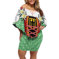 Germany Christmas Family Matching Off Shoulder Short Dress and Hawaiian Shirt Dirndl Xmas Style - Wonder Print Shop