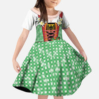 Germany Christmas Kid Short Sleeve Dress Dirndl Xmas Style - Wonder Print Shop