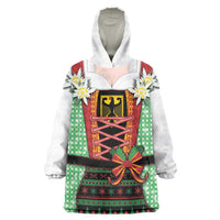 Germany Christmas Wearable Blanket Hoodie Dirndl Xmas Style - Wonder Print Shop