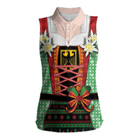 Germany Christmas Women Sleeveless Polo Shirt Dirndl Xmas Style - Wonder Print Shop