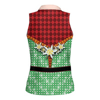 Germany Christmas Women Sleeveless Polo Shirt Dirndl Xmas Style - Wonder Print Shop