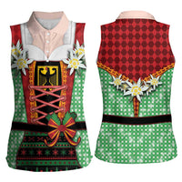 Germany Christmas Women Sleeveless Polo Shirt Dirndl Xmas Style - Wonder Print Shop