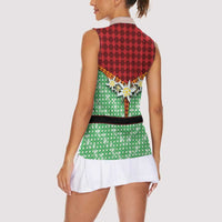 Germany Christmas Women Sleeveless Polo Shirt Dirndl Xmas Style - Wonder Print Shop