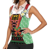 Germany Christmas Women Sleeveless Polo Shirt Dirndl Xmas Style - Wonder Print Shop