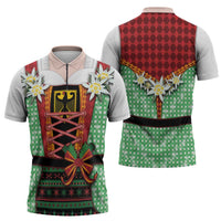 Germany Christmas Zipper Polo Shirt Dirndl Xmas Style - Wonder Print Shop