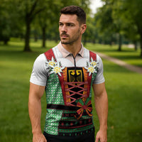 Germany Christmas Zipper Polo Shirt Dirndl Xmas Style - Wonder Print Shop